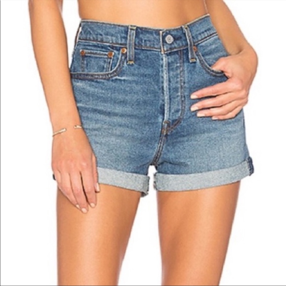 Levi's Wedgie Cuffed Denim Shorts